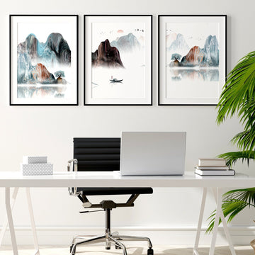 Landscape art | set of 3 wall art prints for office