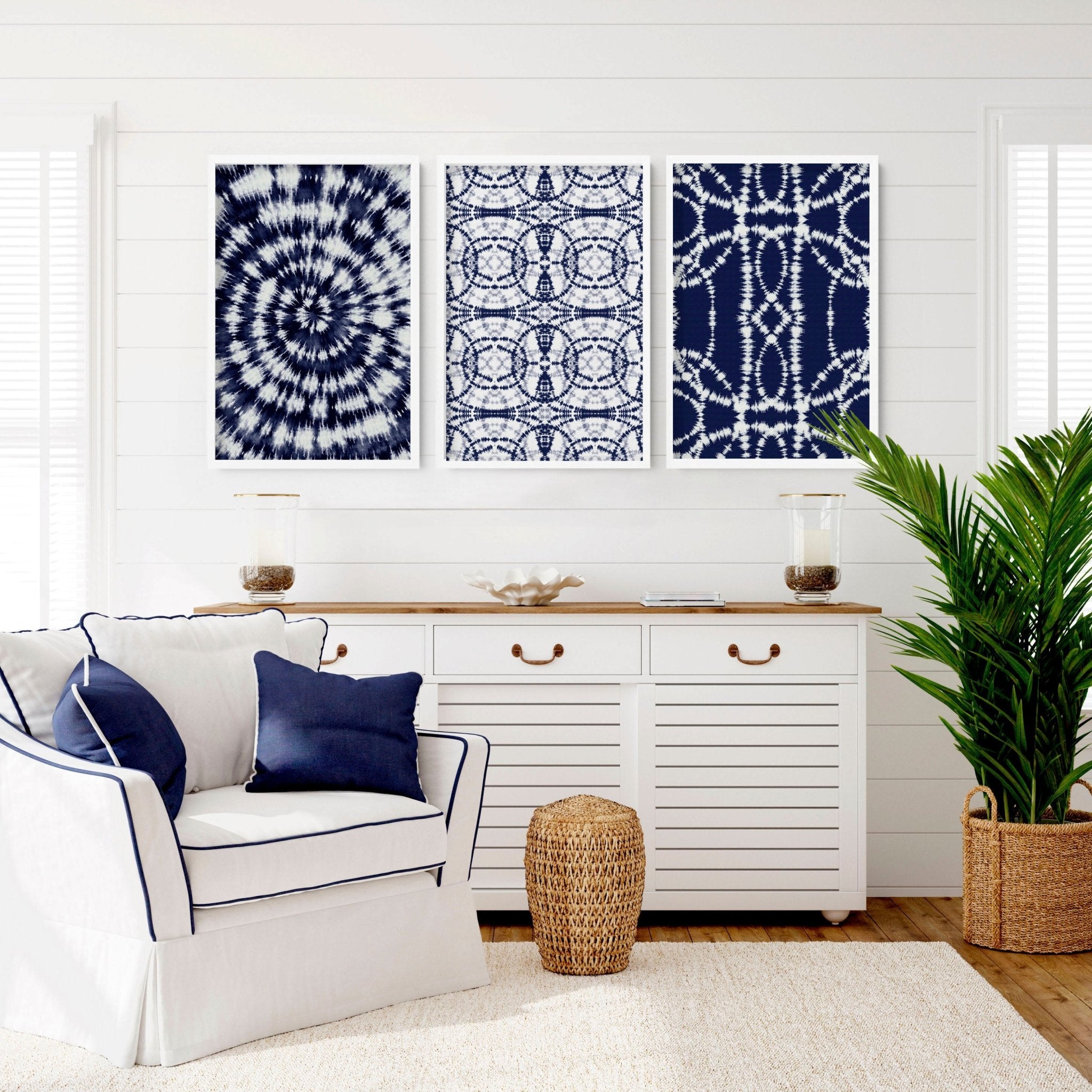 Shibori best sale wall art