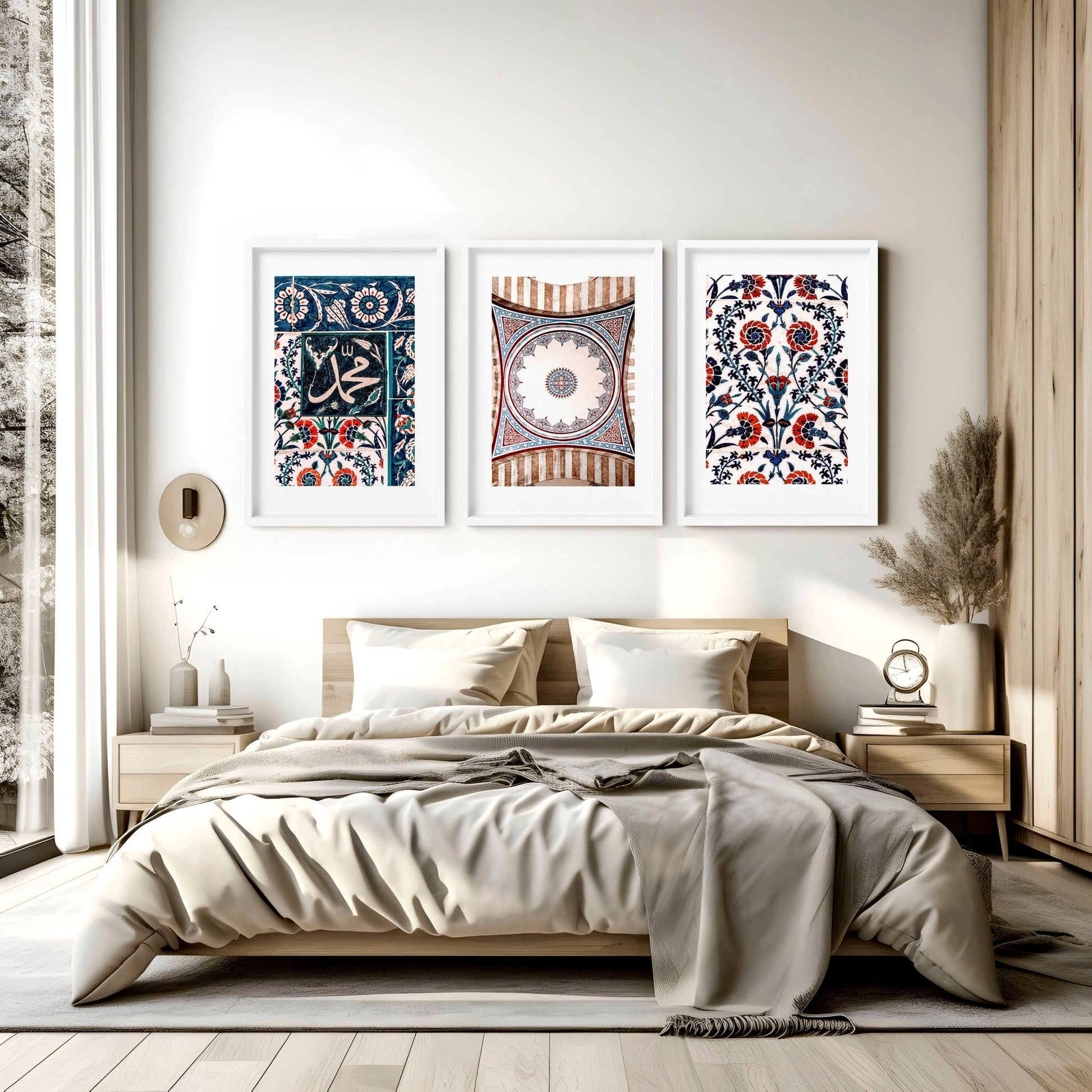 Islamic Art and geometry | set of 3 Bedroom wall art