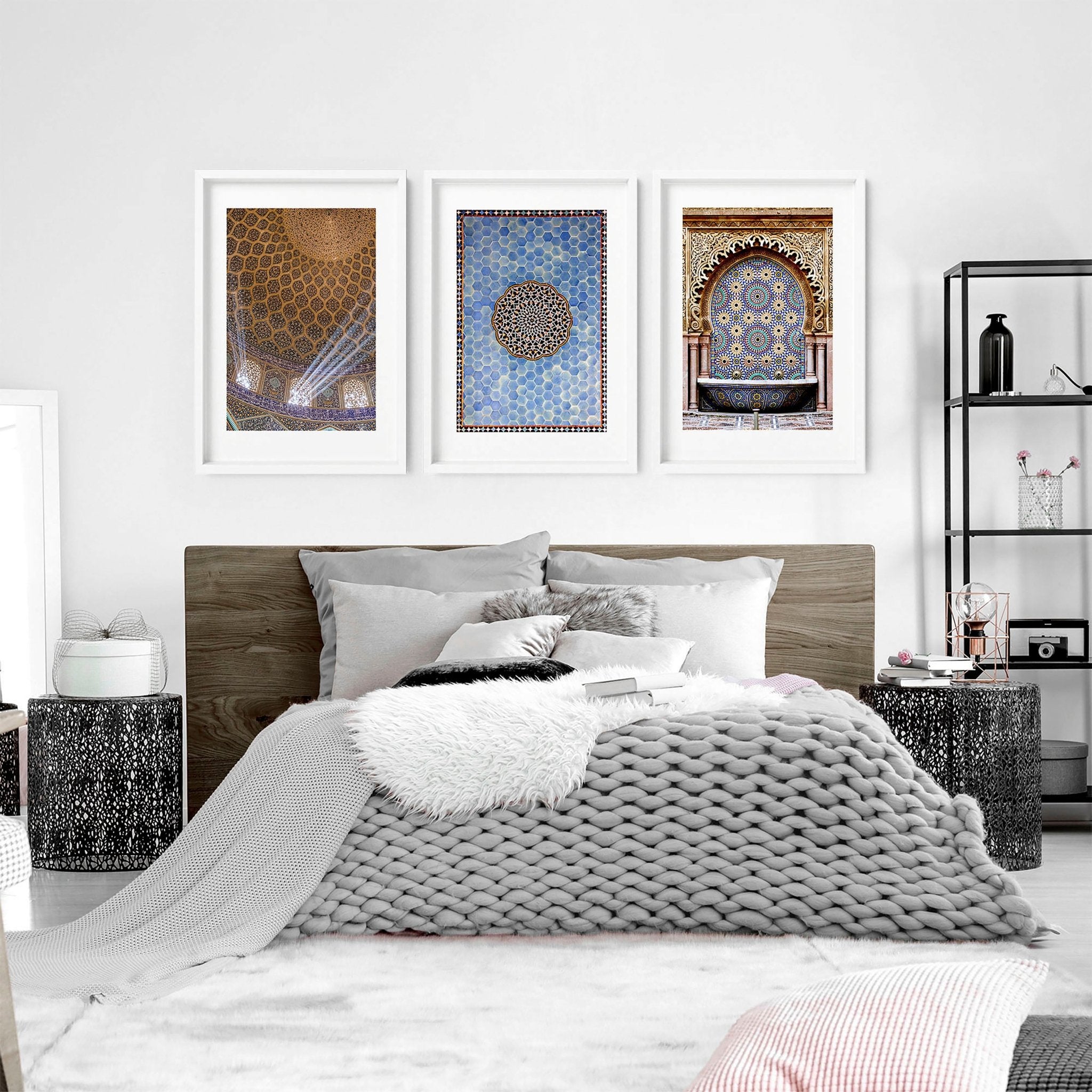 Islamic Art geometry | set of 3 Bedroom wall art