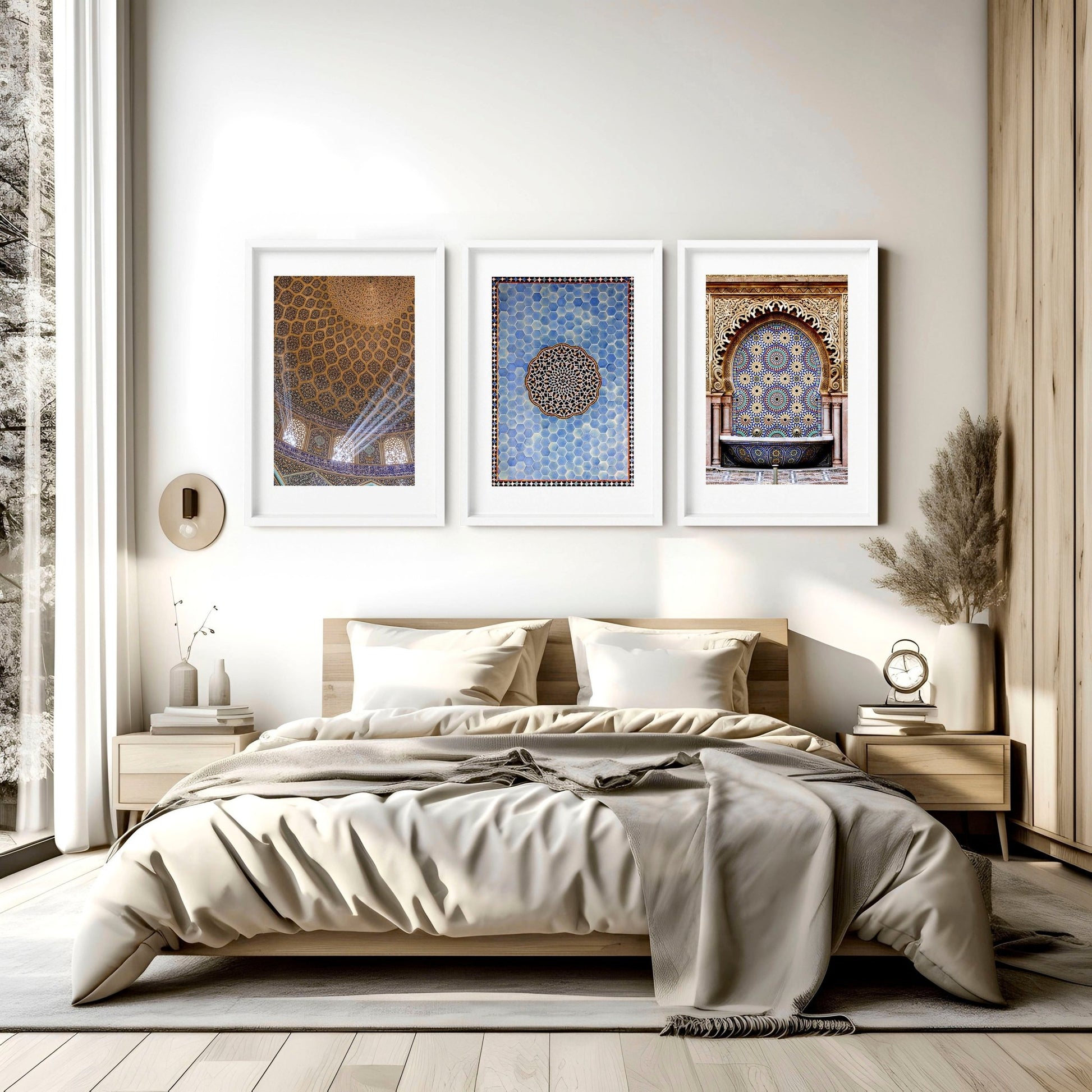 Islamic Art geometry | set of 3 Bedroom wall art