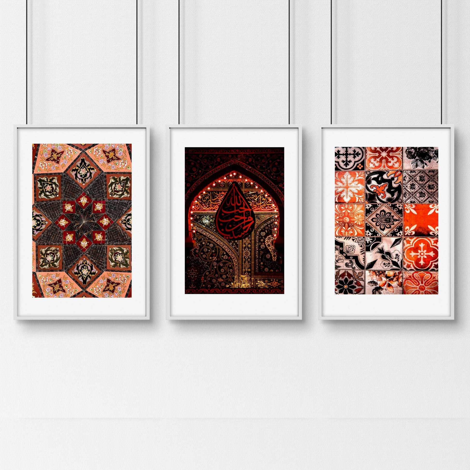Islamic geometry patterns | set of 3 Bedroom wall art