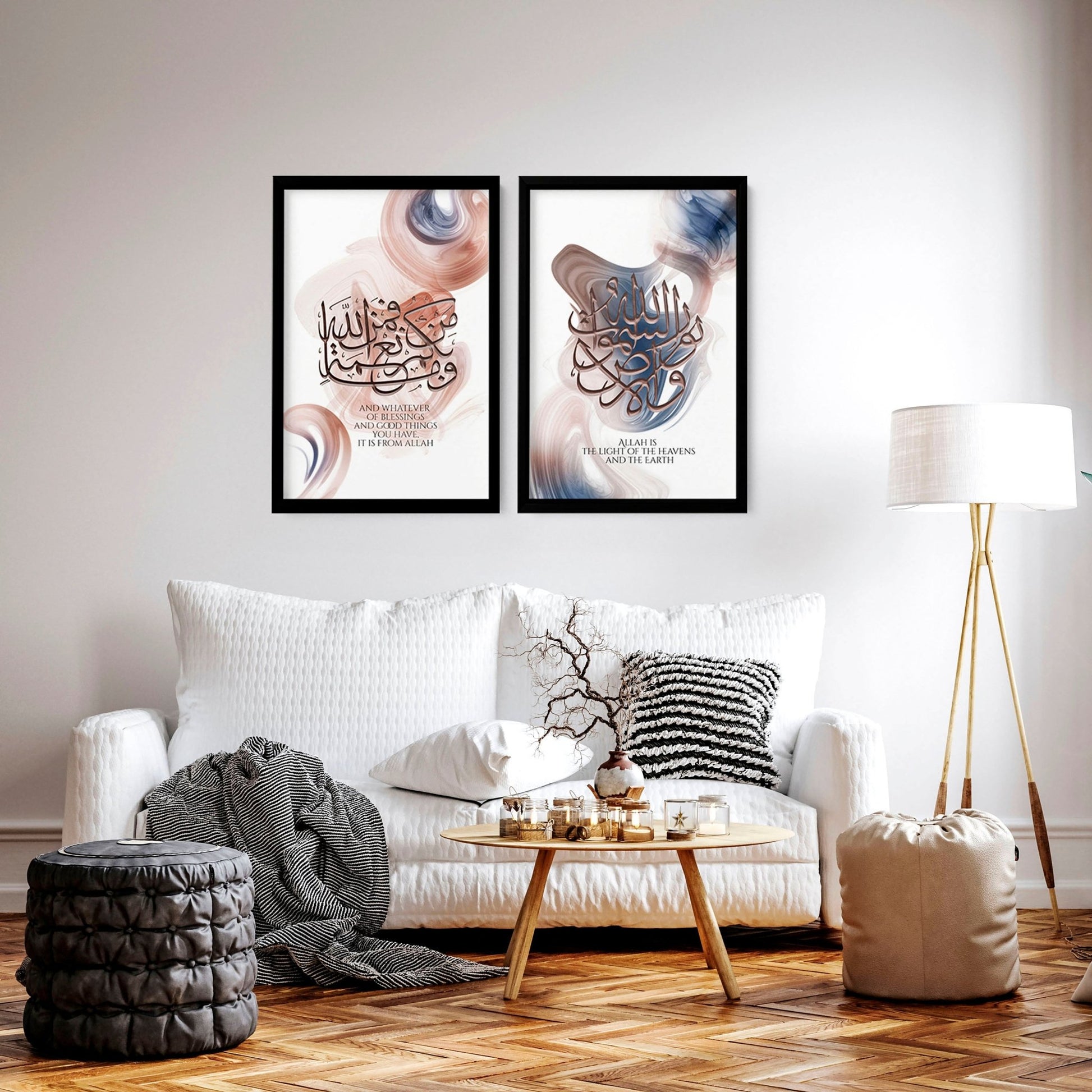 Islamic wall art | Set of 2 Modern Islamic art prints