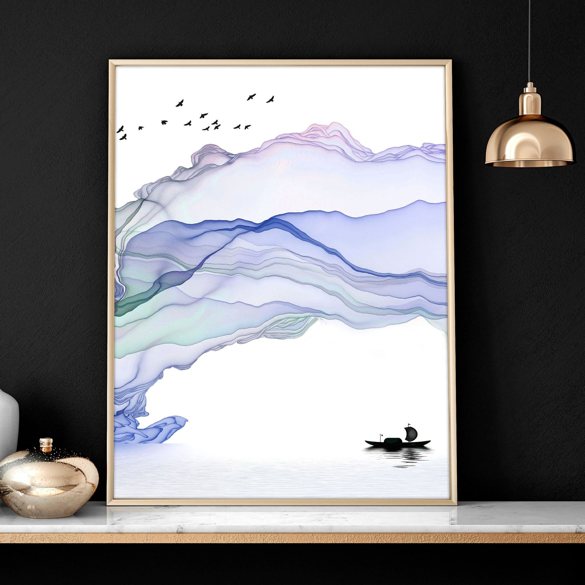 Japandi living room pictures for walls | set of 3 art prints - About Wall Art