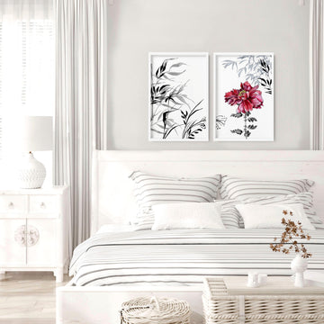 Art decor for walls | set of 2 Japanese wall art prints for bedroom