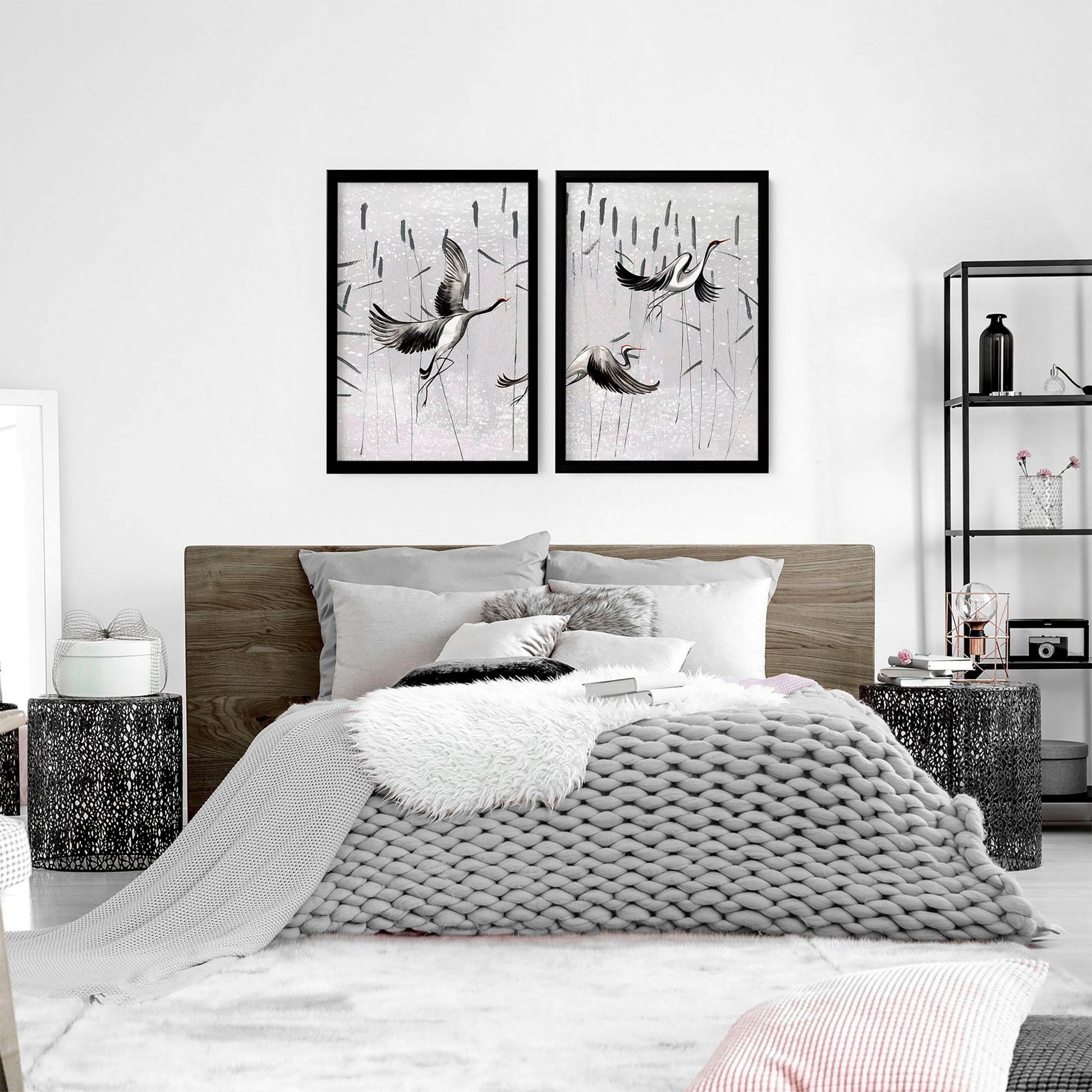 Japanese Art for bedrooms | set of 2 wall art prints