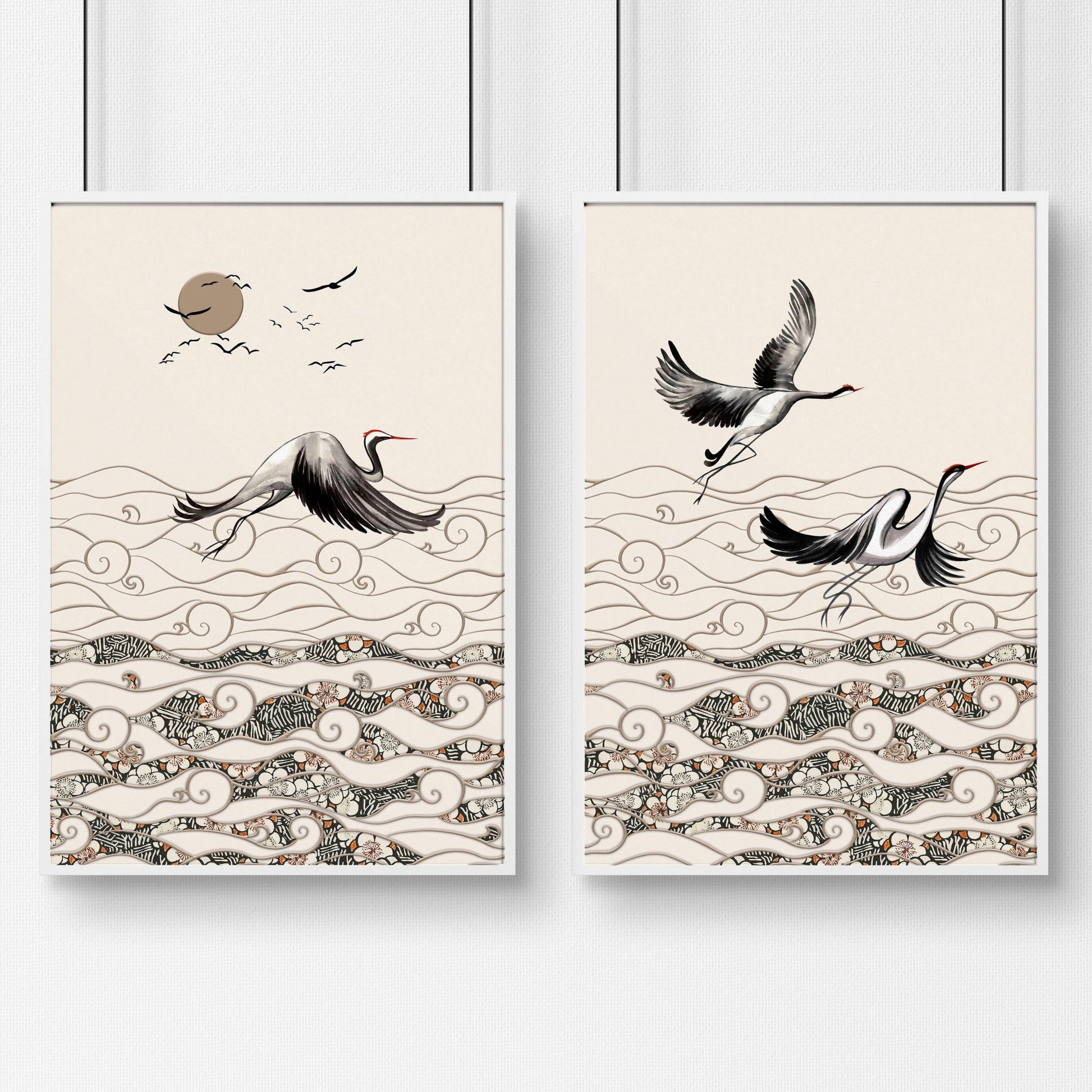 Japanese art print | Set of 2 wall art prints for living room