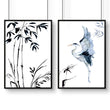Japanese Crane wall art | set of 2 wall art prints - About Wall Art