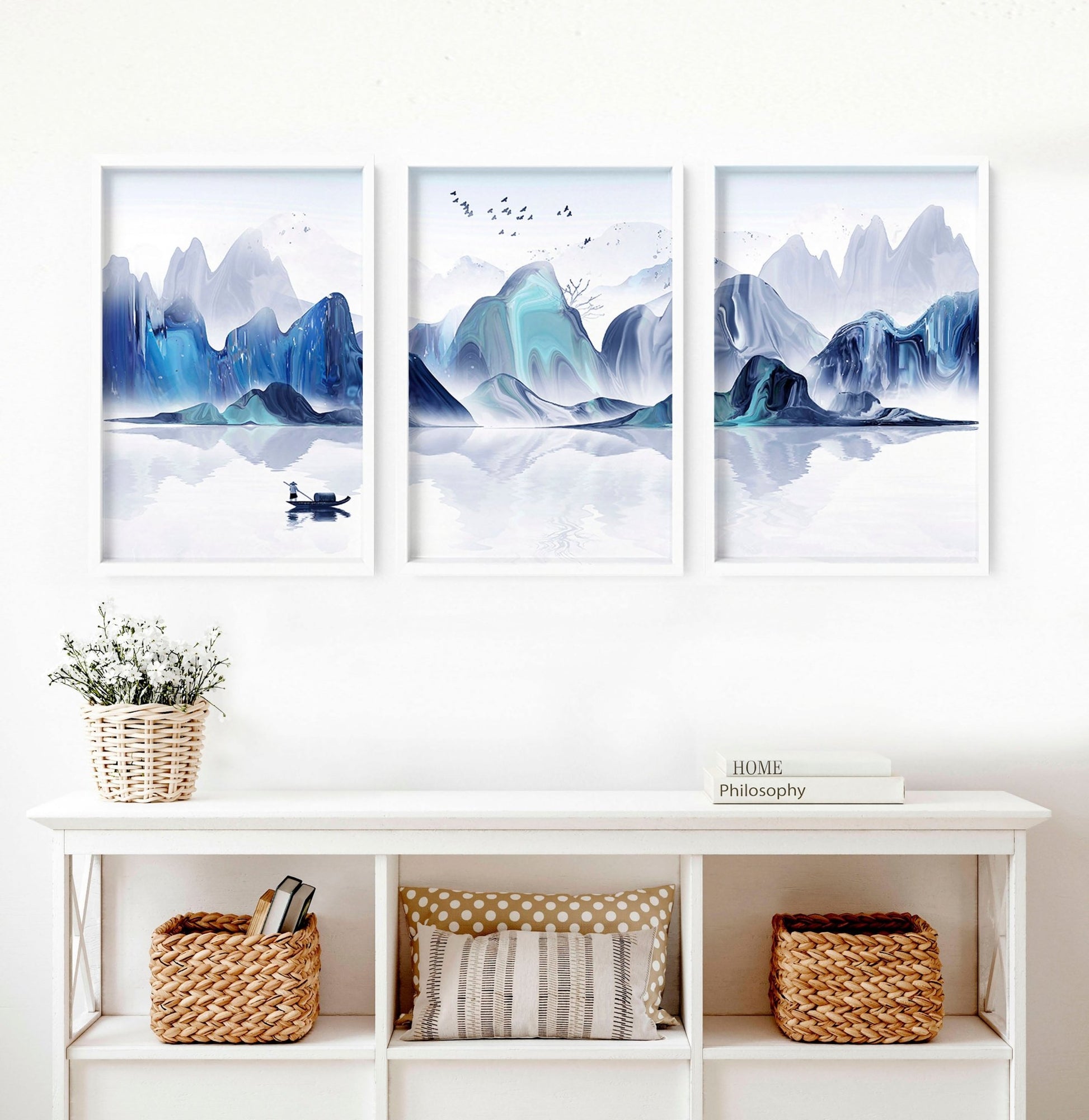 Japanese landscape art | set of 3 wall art prints - About Wall Art