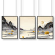 Japanese Landscape Painting art | set of 3 wall art prints - About Wall Art