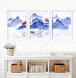 Japanese landscape wall pictures for living room | set of 3 art prints - About Wall Art