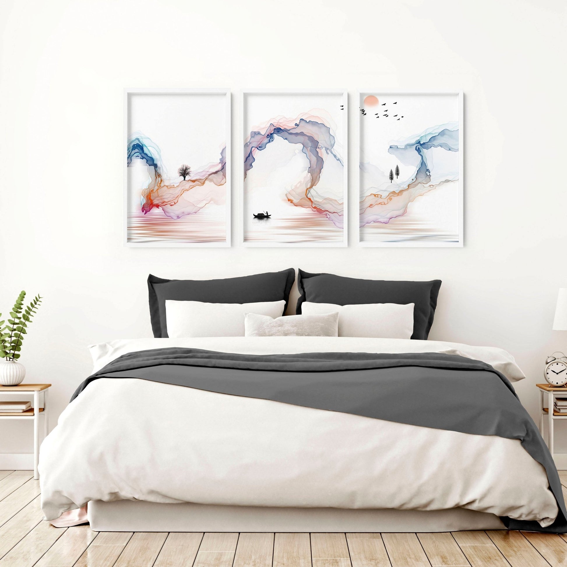 Japanese minimalist art | set of 3 wall art prints - About Wall Art