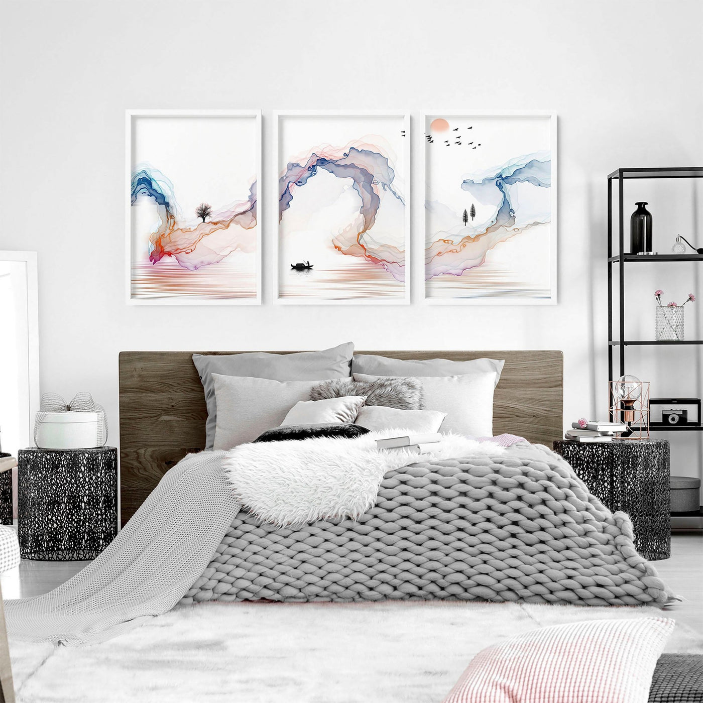 Japan gallery wall art | set of 3 wall art for bedrooms