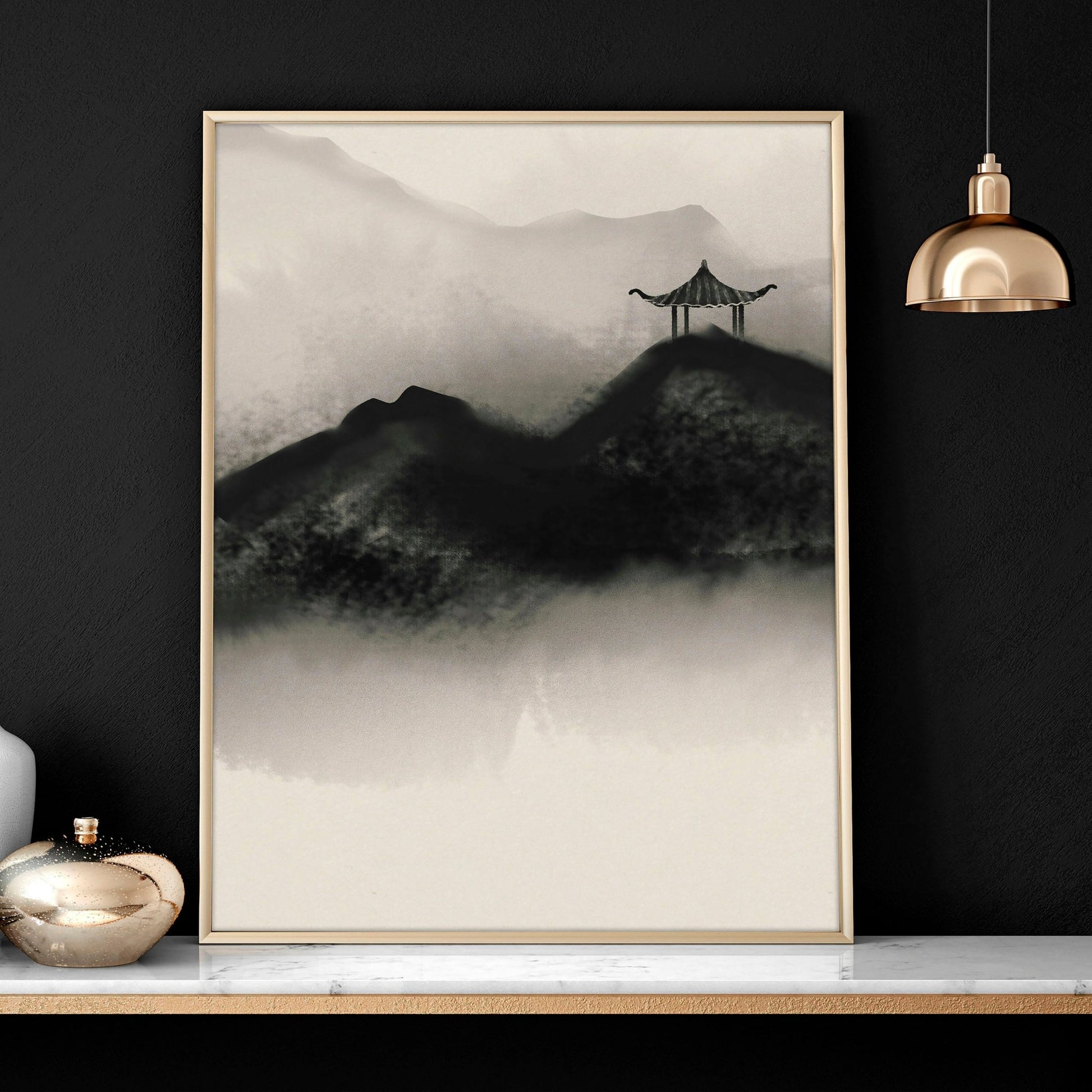 Japanese pagoda | set of 3 wall art prints for office - About Wall Art