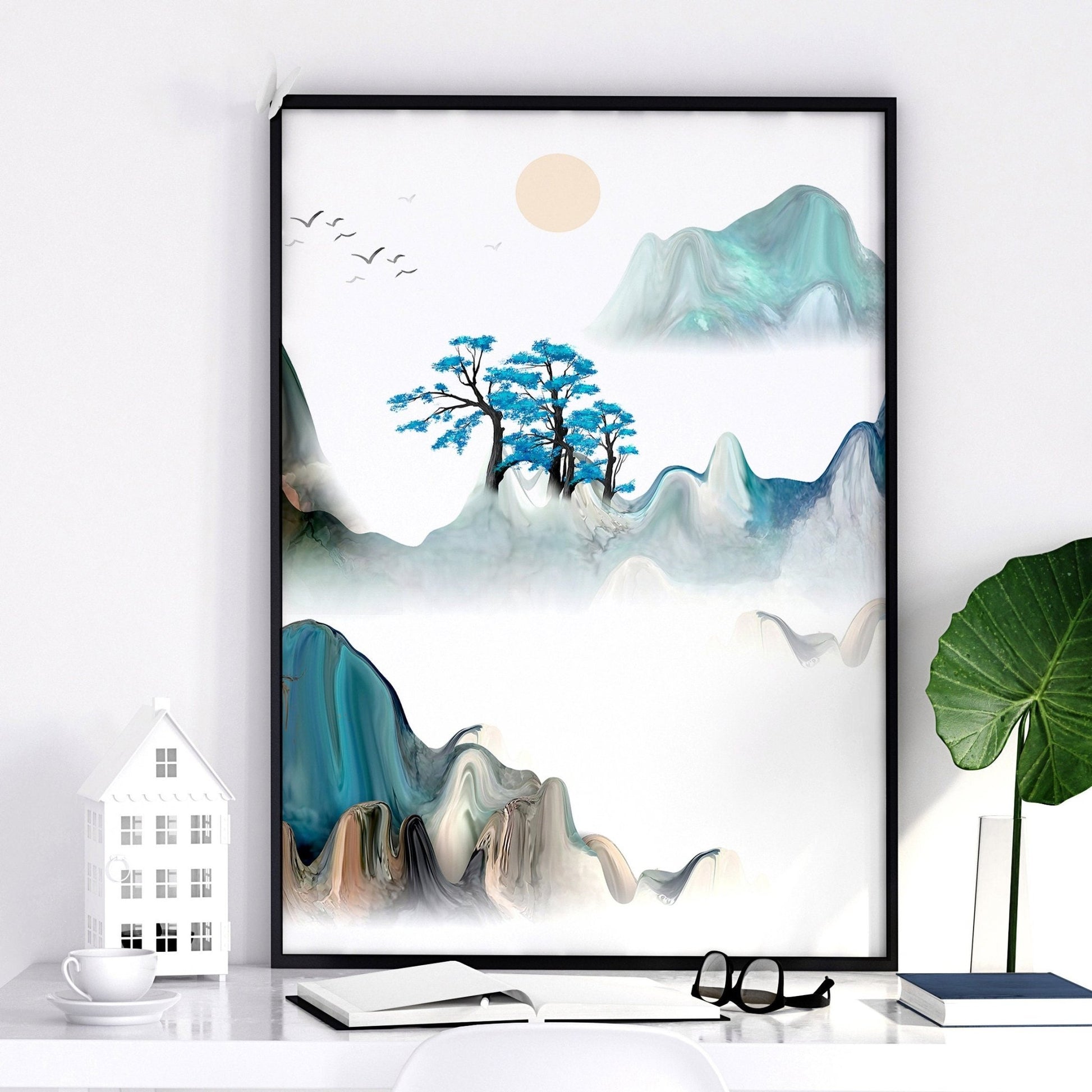 Japanese style decor | set of 3 wall art prints for living room - About Wall Art