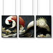 Japanese Sun and Moon pictures for living room wall | set of 3 art prints - About Wall Art