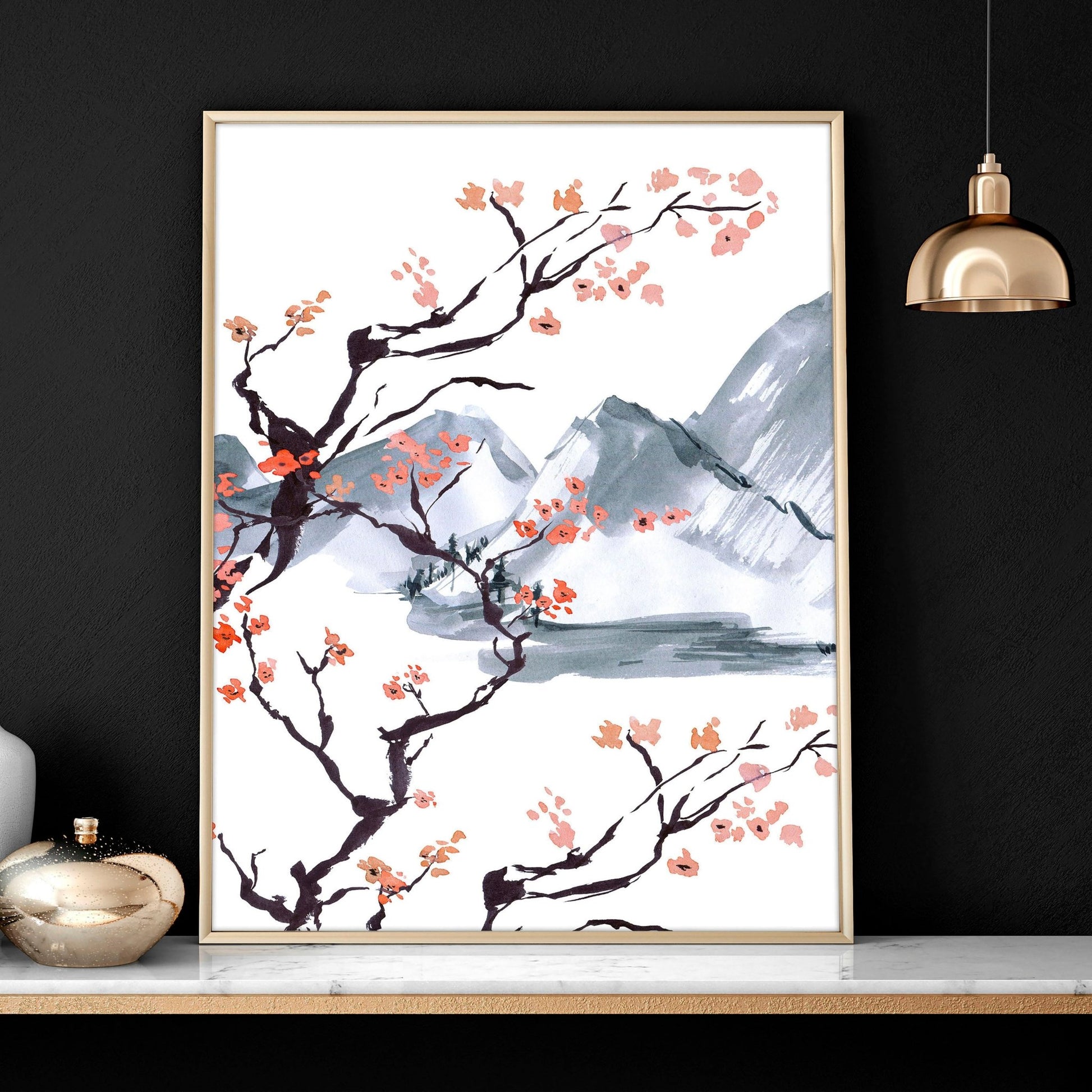 Japanese wall art for bedroom | set of 3 wall art prints