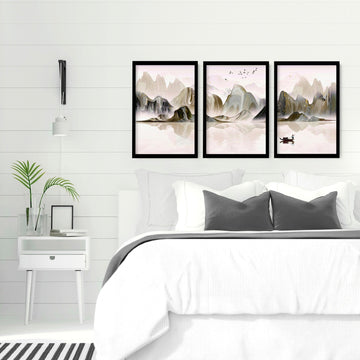 Japanese zen art | set of 3 wall art prints for bedroom