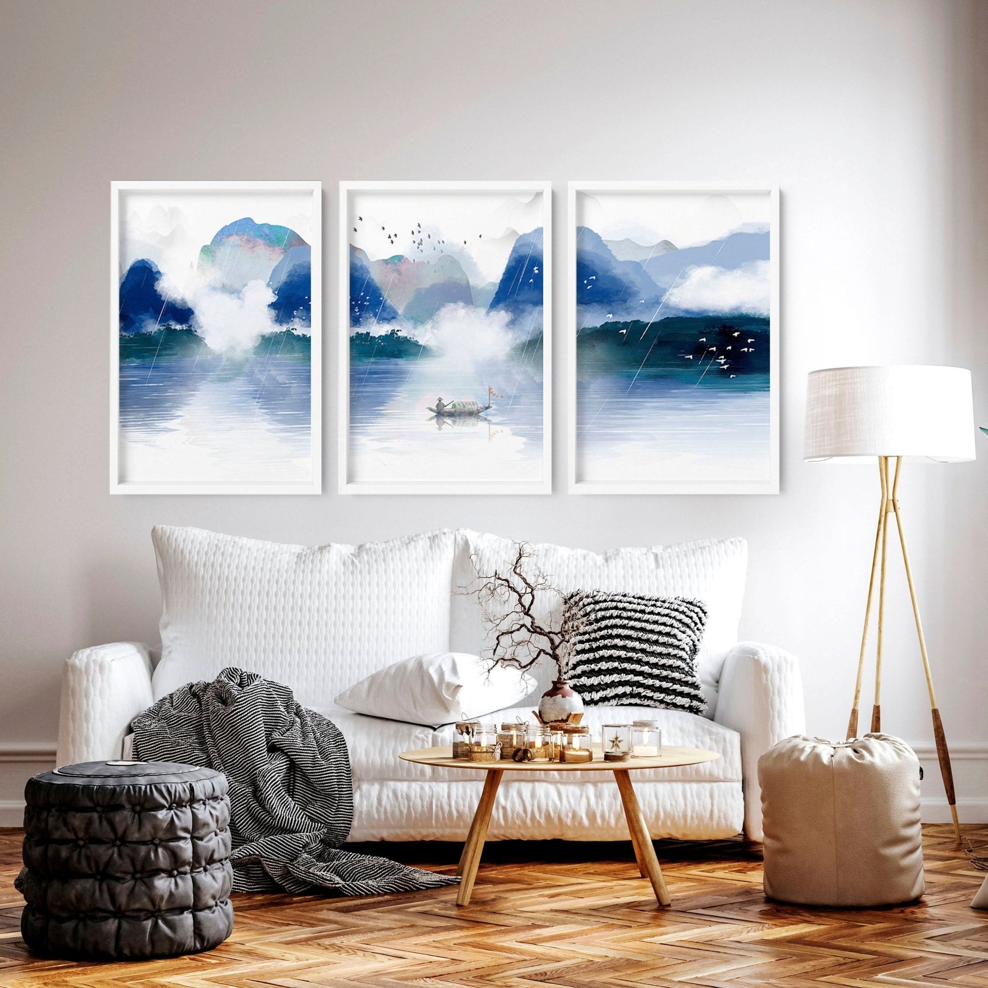 Japanese Zen decor for home | set of 3 wall art prints - About Wall Art