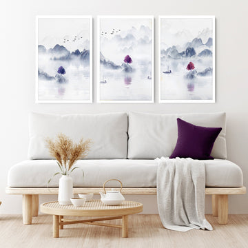 Japanese zen home decor | set of 3 wall art prints