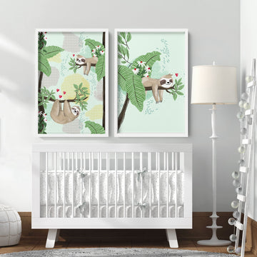 Jungle bedroom | Set of 2 Wall art for Nursery