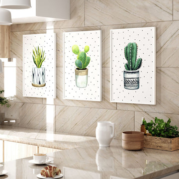 Art mural de cuisine | lot de 3 imprimés Succulentes 
