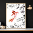 Koi fish Japanese art for office | set of 2 wall art prints - About Wall Art