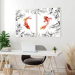Koi fish Japanese art for office | set of 2 wall art prints - About Wall Art