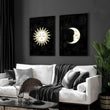 Large print for living room | Set of 2 Sun and Moon wall art