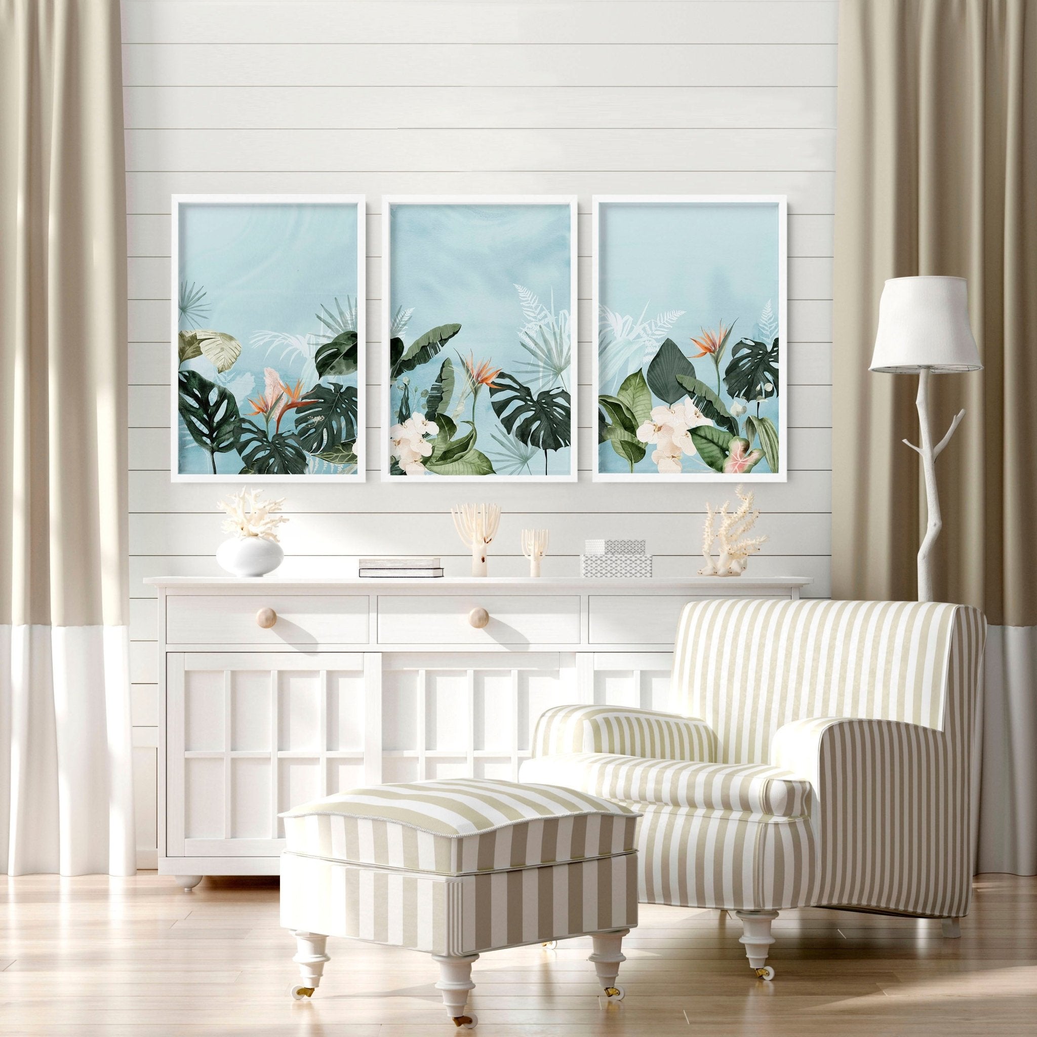 Large tropical wall art set of 3 framed wall art About Wall Art