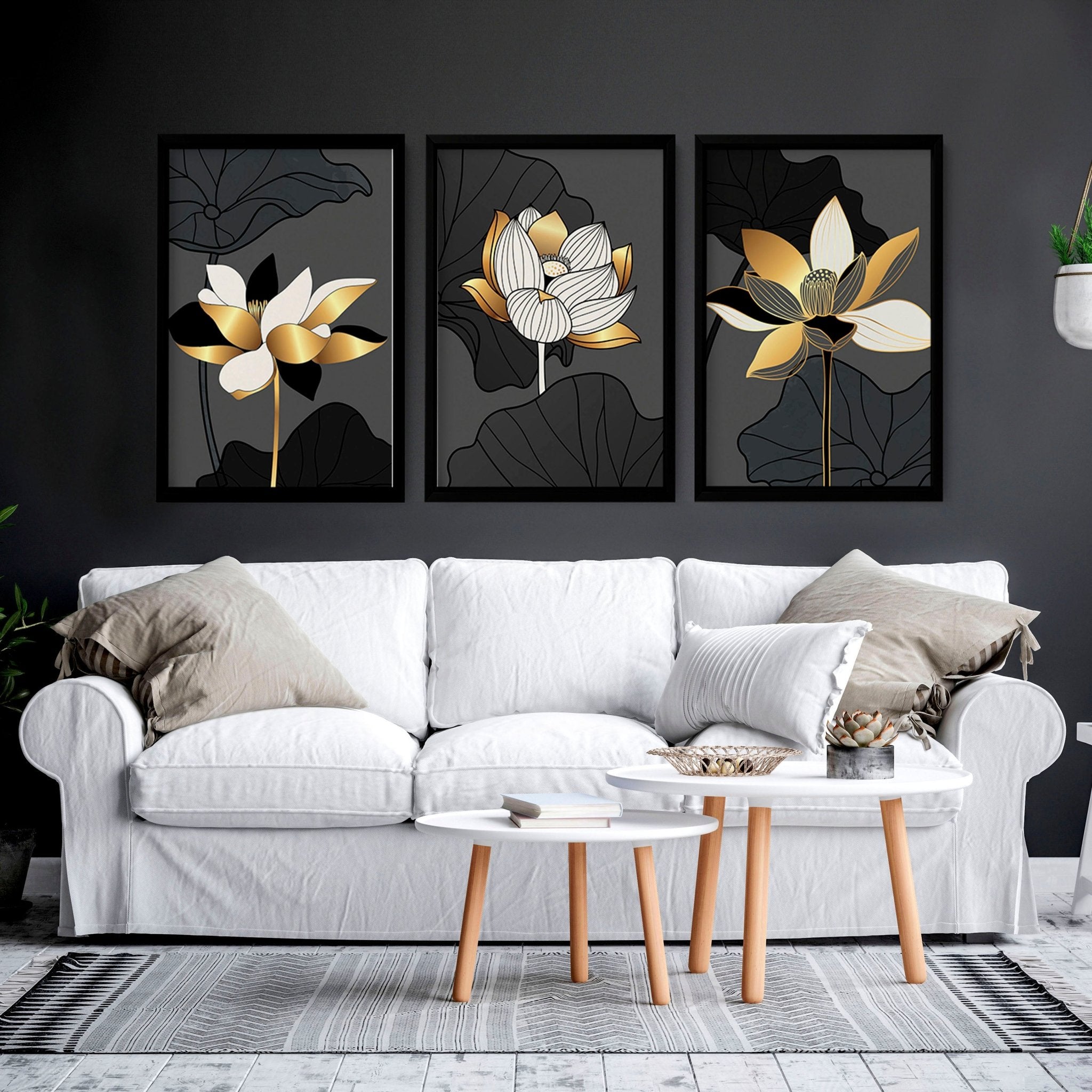 Large wall art for living room | set of 3 wall art prints - About Wall Art