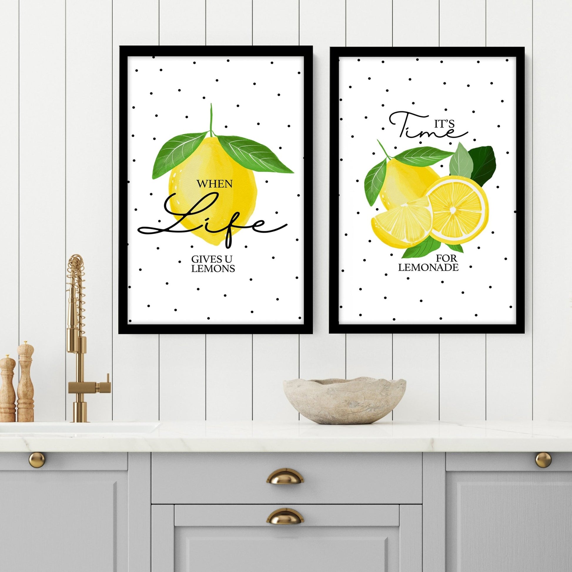 Lemons print | Set of 2 wall art prints - About Wall Art