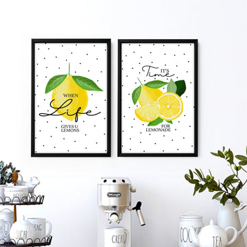 Lemons print | Set of 2 wall art prints