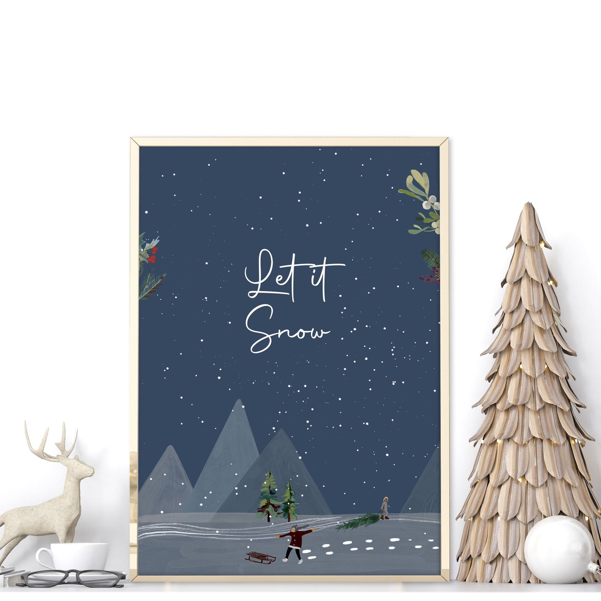 Let it Snow Landscape Christmas wall art large - About Wall Art