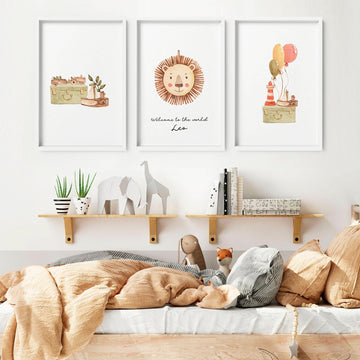 Lion nursery decor | set of 3 wall art prints - About Wall Art