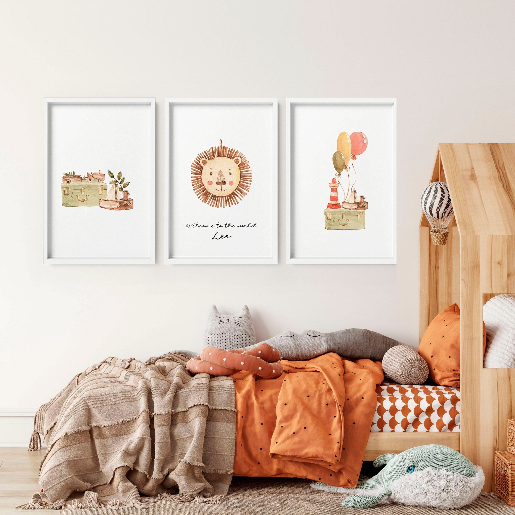 Animal wall art for nursery set of wall art prints