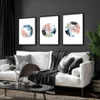 Phases of the moon print | set of 3 wall art for living room