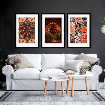 Morocco print wall art | Set of 3 living room wall art