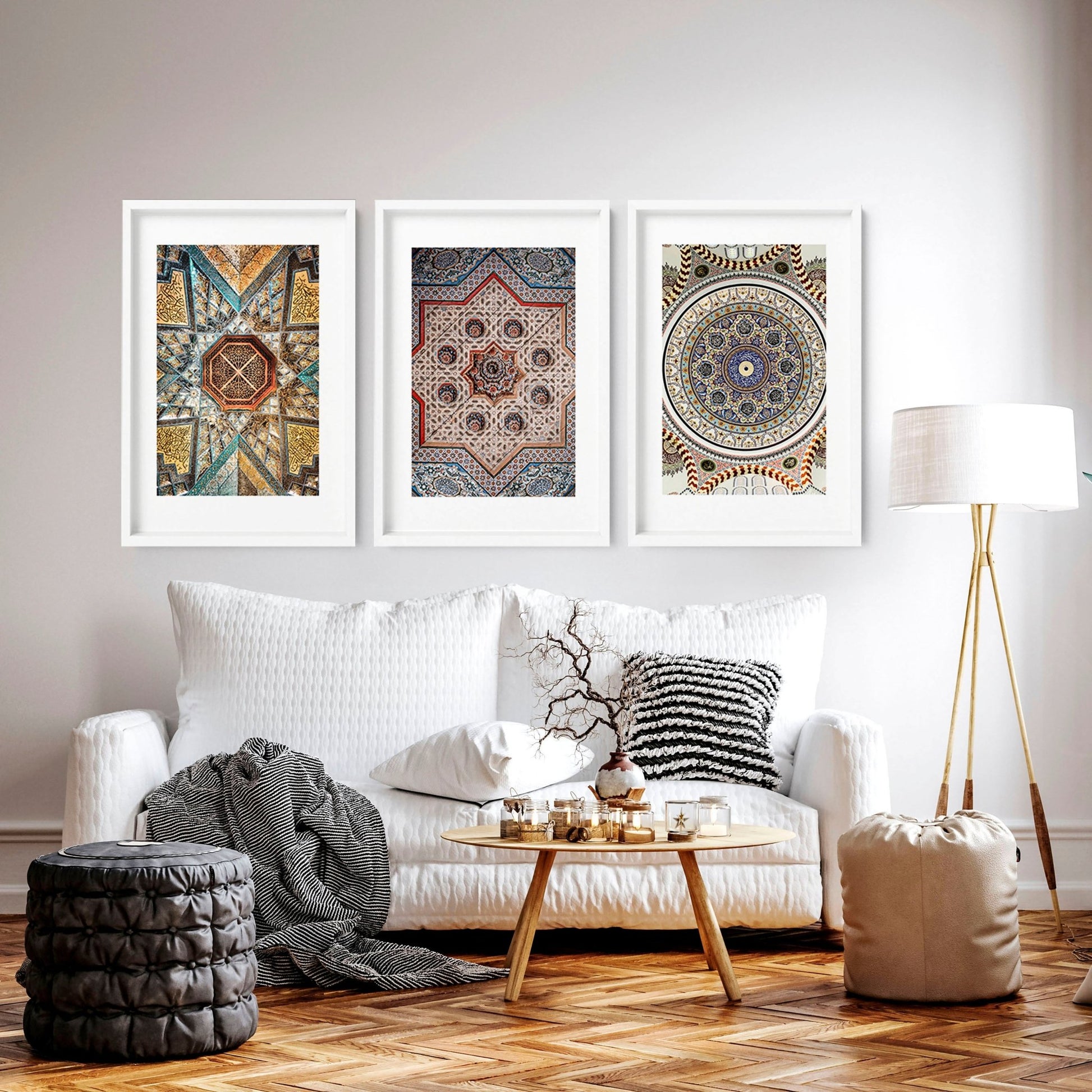 Mosaic Arabic wall art | Set of 3 wall art prints - About Wall Art