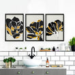 Bathroom decor gold | set of 3 framed wall art