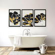 Bathroom decor gold | set of 3 framed wall art
