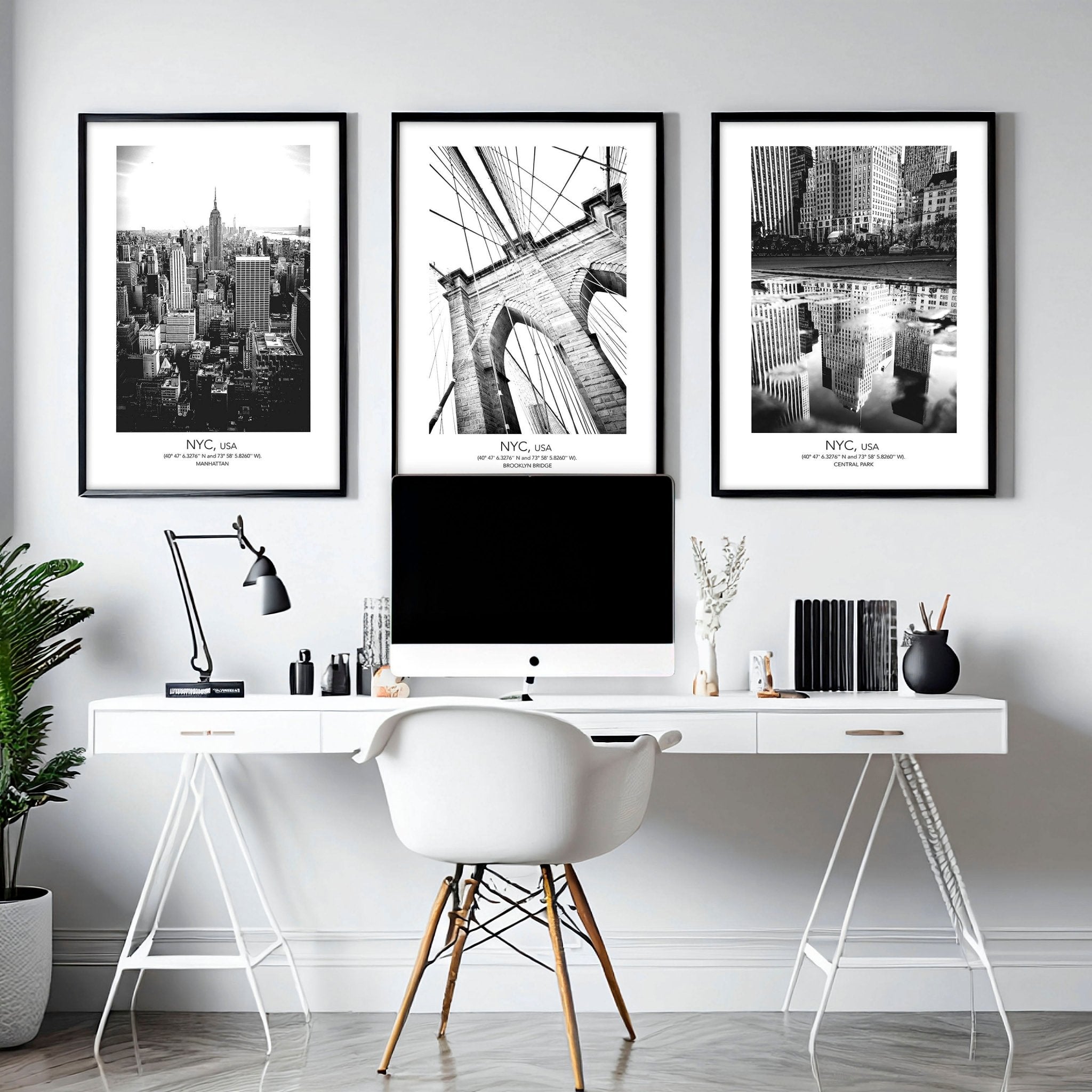 Ny city wall art | set of 3 prints for Home office decor