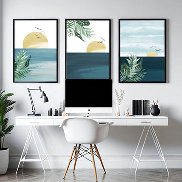Office artwork | set of 3 Sunset wall art prints