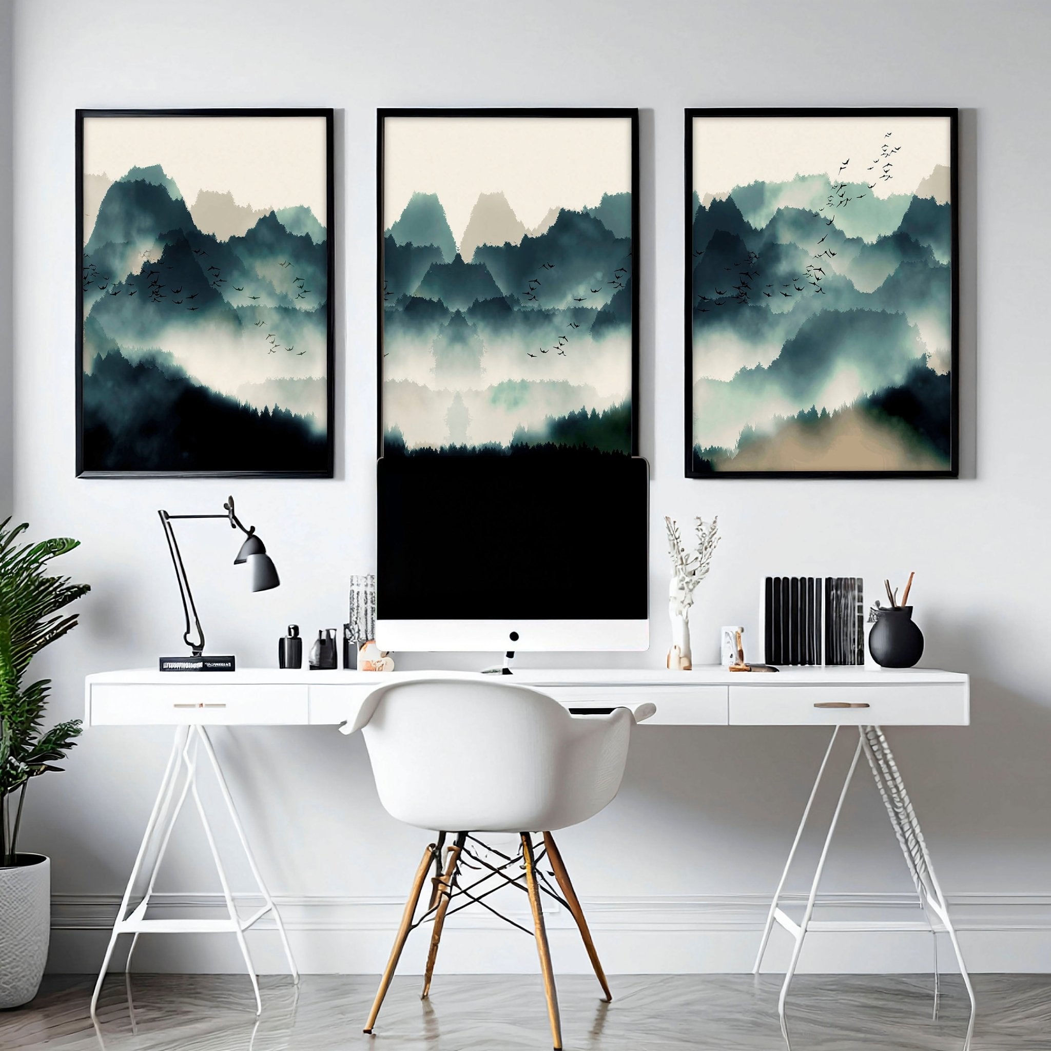 Office decor for men | set of 3 wall art prints