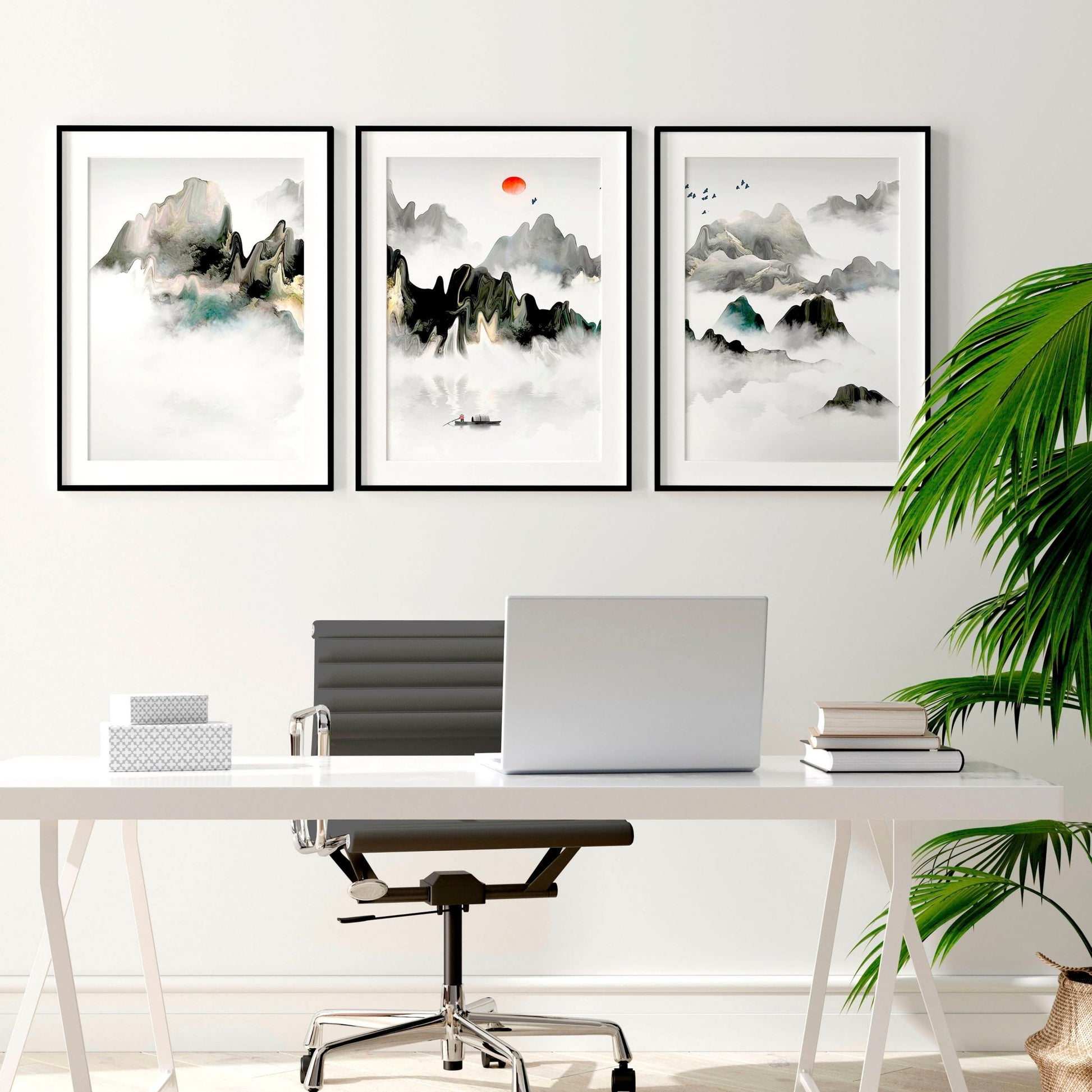 Office decor ideas for work | set of 3 wall art prints