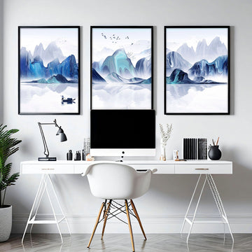 Office decor ideas | set of 3 wall art prints