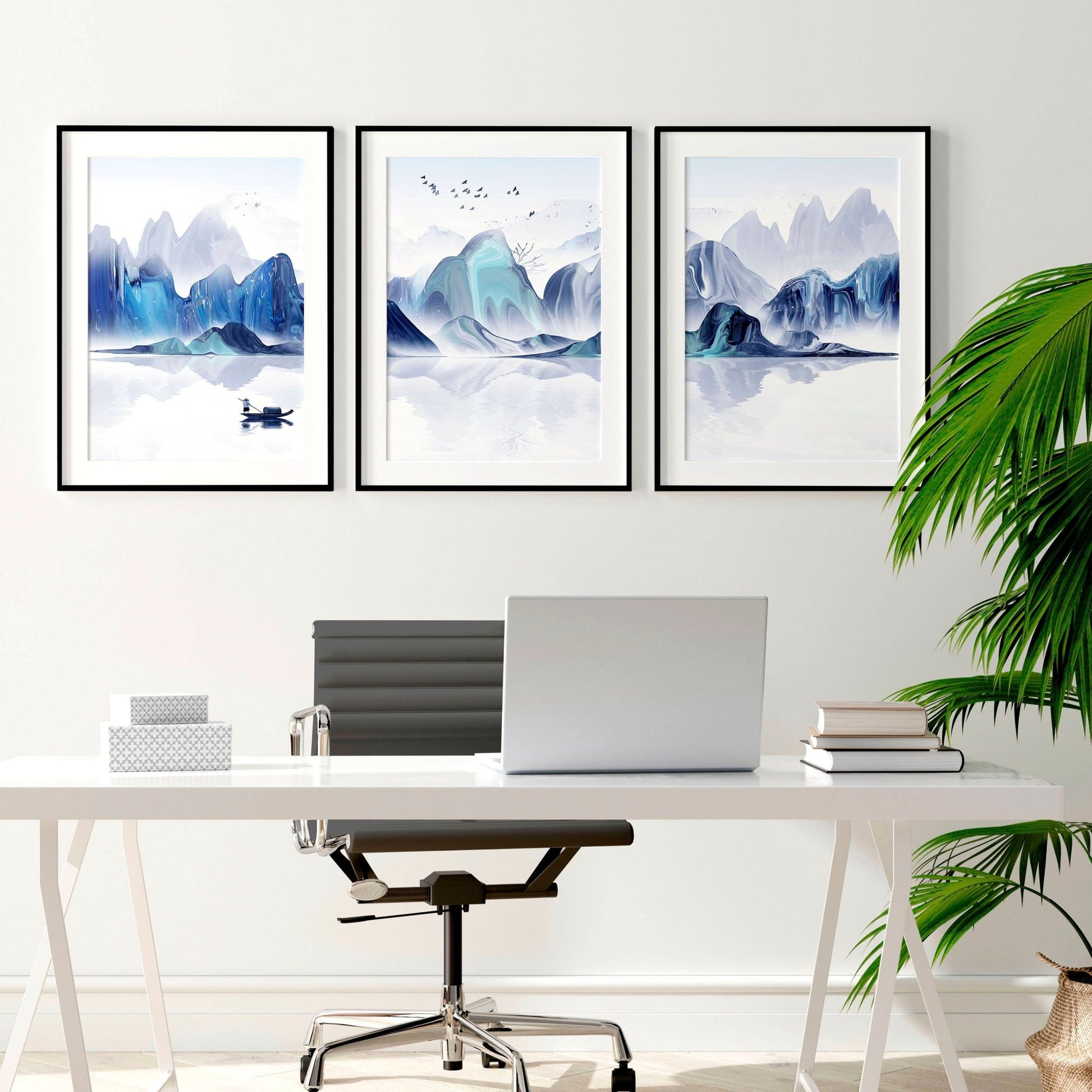 Office decor ideas | set of 3 wall art prints