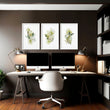 Office desk decor ideas | set of 3 wall art prints
