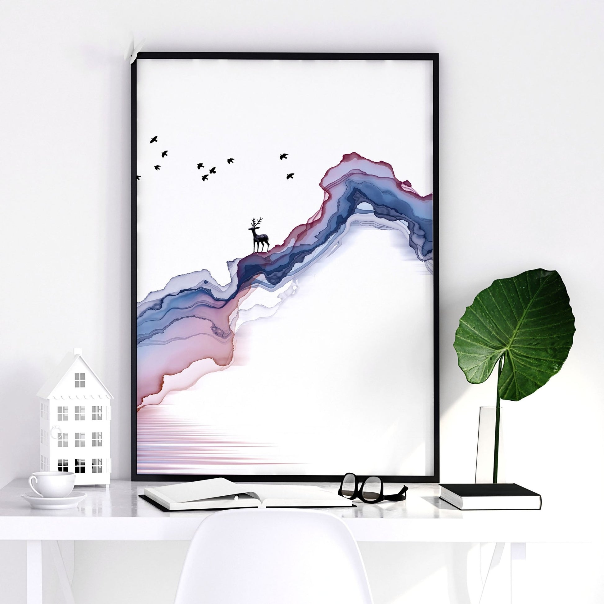 Wall art set of 3 | set of 3 Japanese wall art for office
