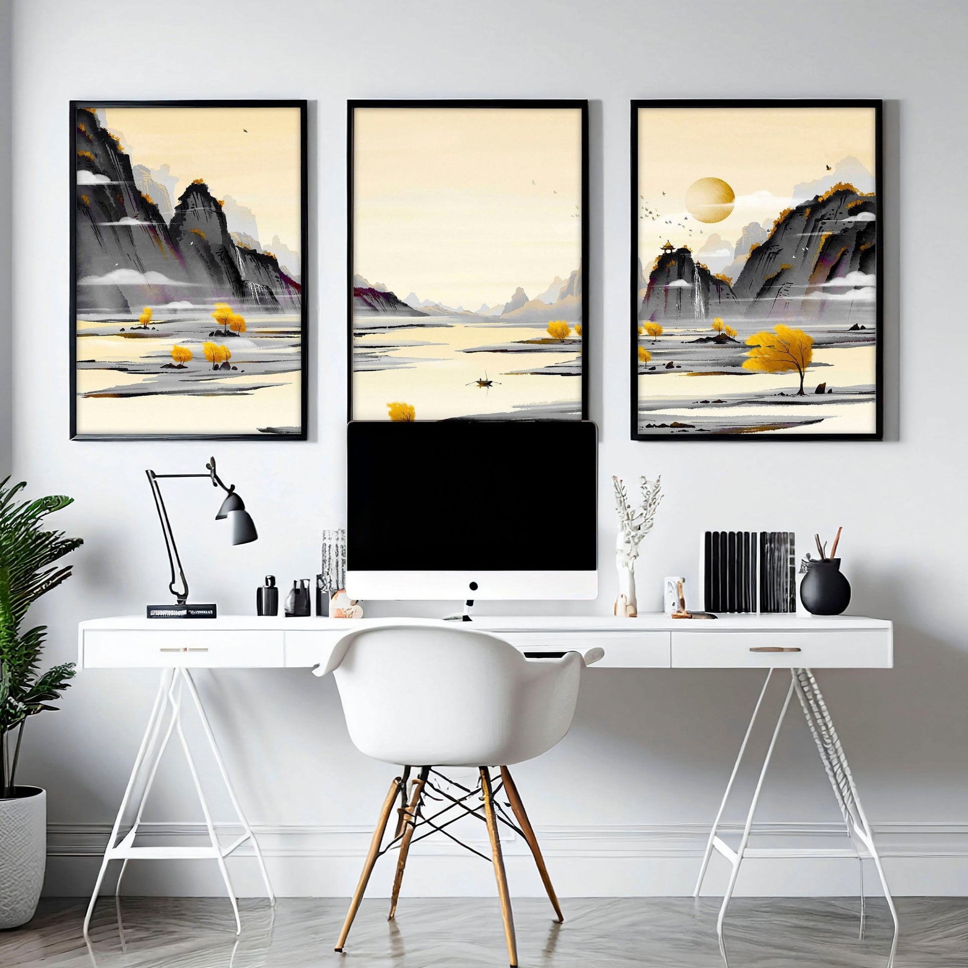 Office zen decor | set of 3 wall art prints - About Wall Art